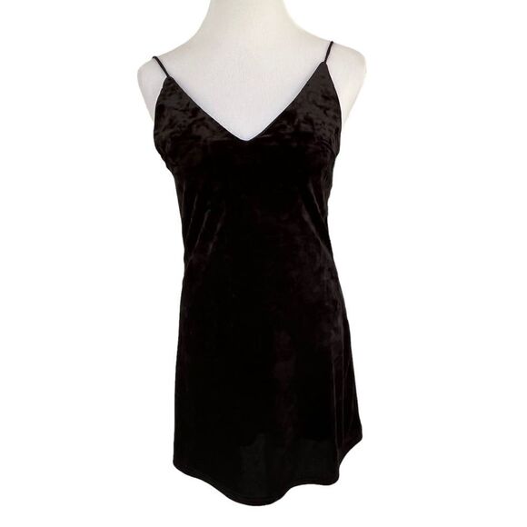 Kendall & Kylie Black Velvet Mini Dress XS - Picture 1 of 4